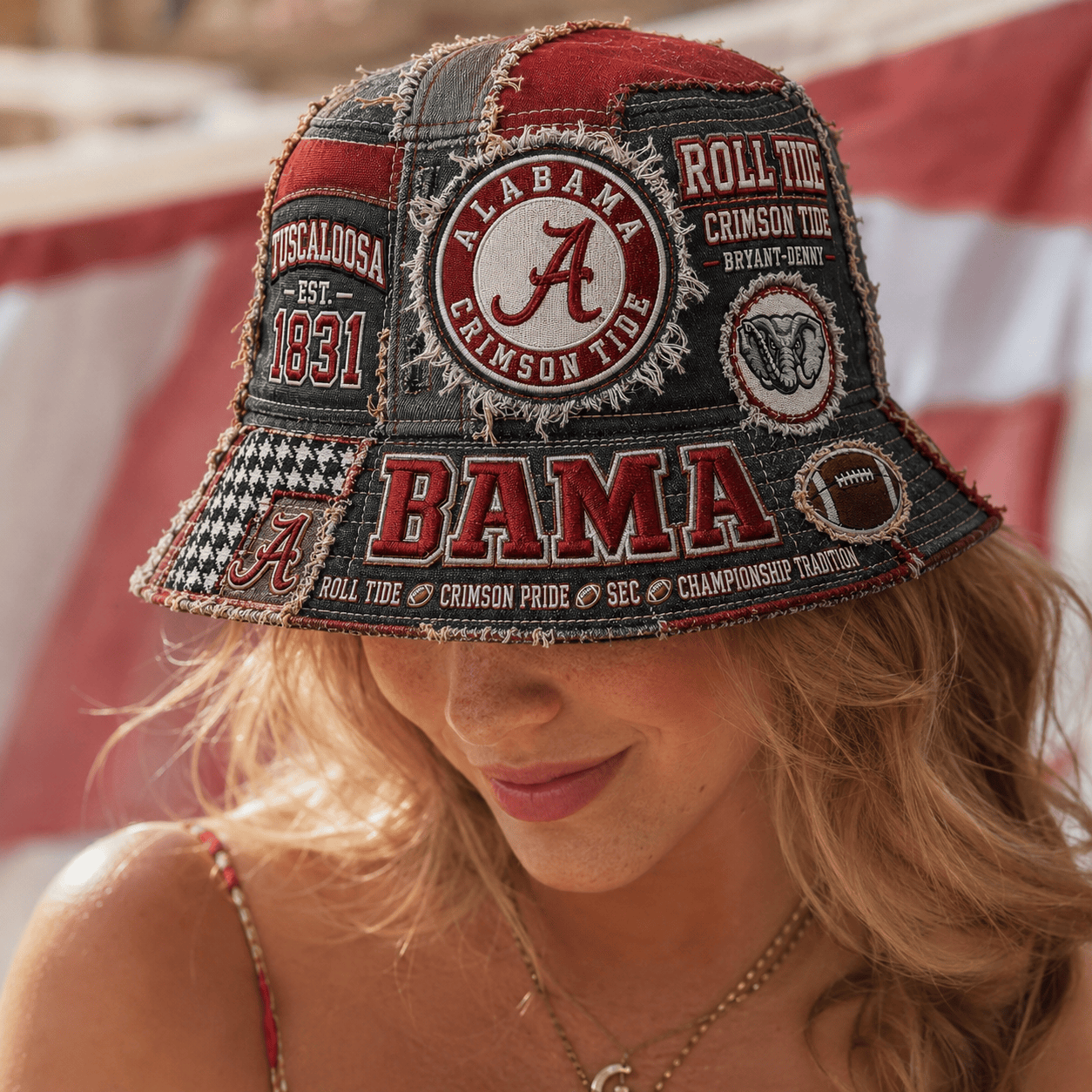 PREMIUM ACT PATCHWORK BUCKET HAT LNTH